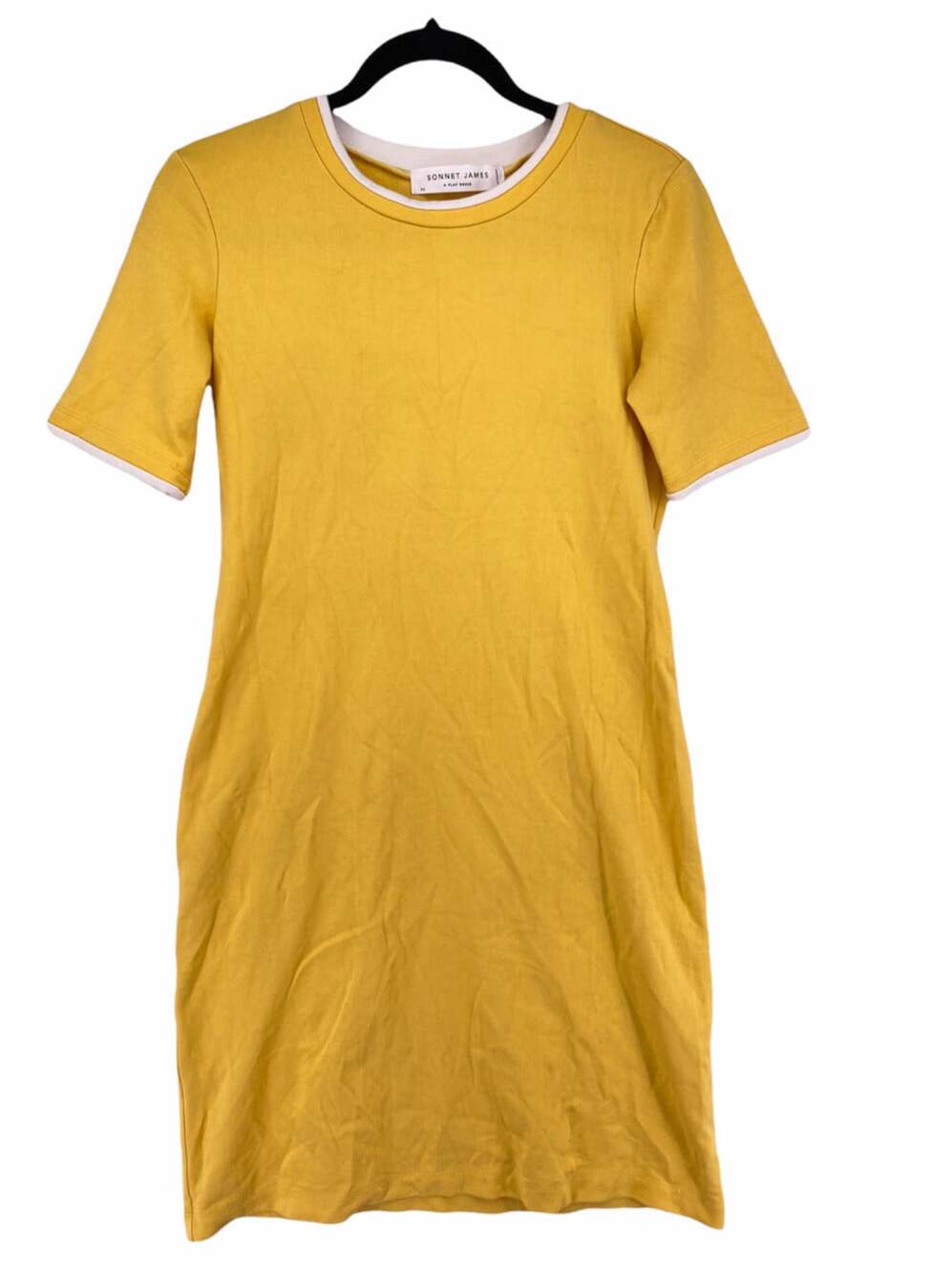 Sonnet James A Play Dress Bright Yellow Stretchy Comfy XS - T-Shirt Dress